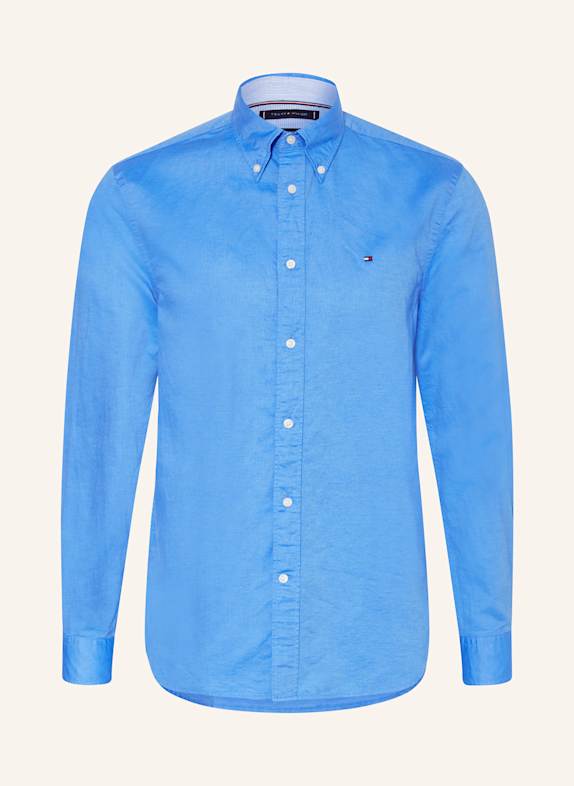 TOMMY HILFIGER Koszula comfort fit z dodatkiem lnu NIEBIESKI
