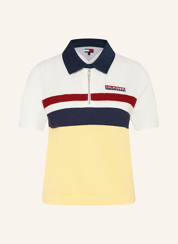 TOMMY HILFIGER Koszulka polo z dżerseju Regular Fit ECRU/ ŻÓŁTY/ GRANATOWY