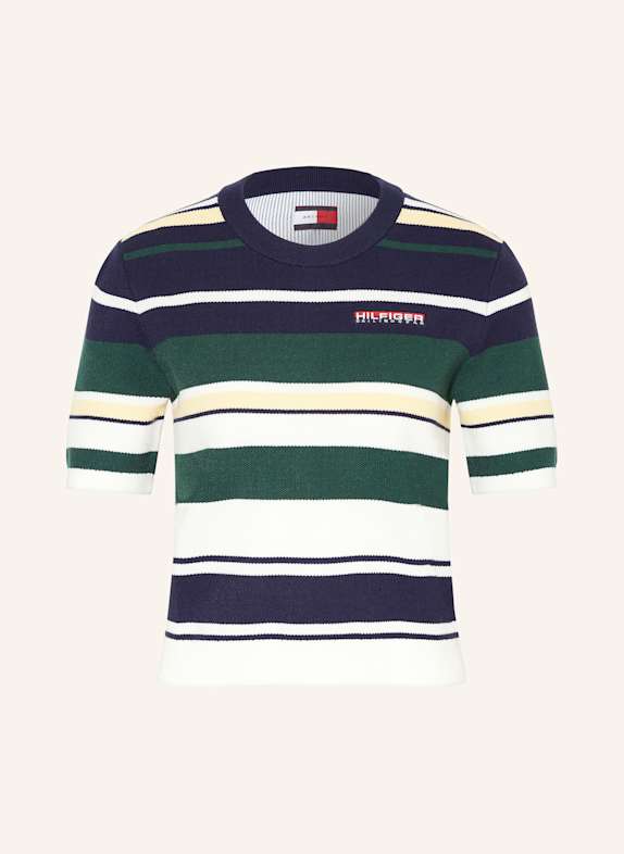 TOMMY HILFIGER Pullover DUNKELBLAU/ DUNKELGRÜN/ WEISS