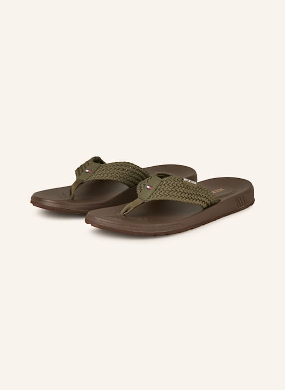 TOMMY HILFIGER Japonki KHAKI/ BRĄZOWY