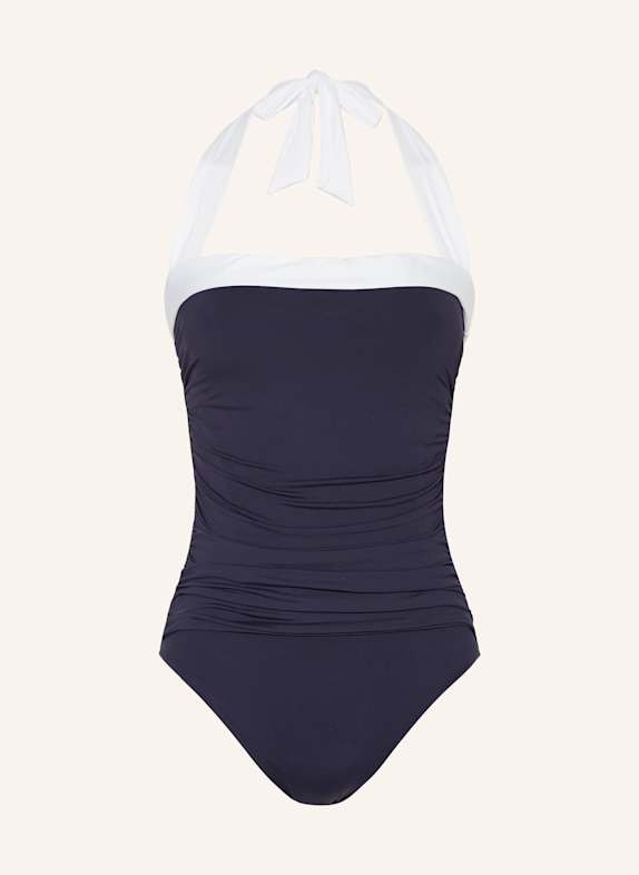 LAUREN RALPH LAUREN Halter neck swimsuit BEL AIR  DARK BLUE/ WHITE