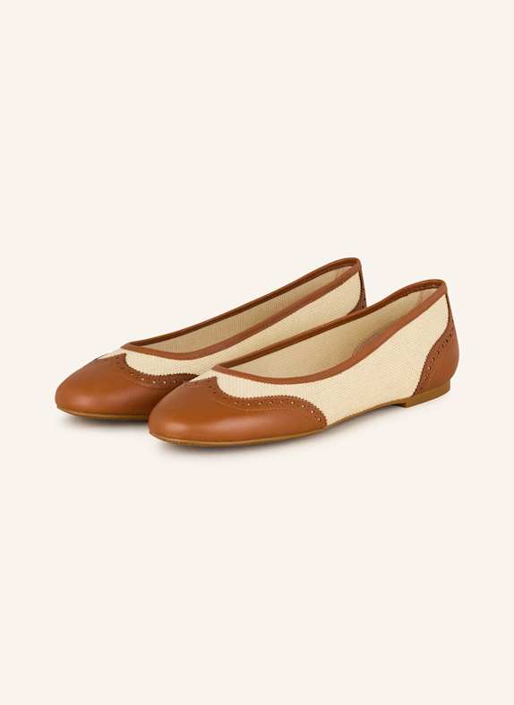 LAUREN RALPH LAUREN Ballerina JAYNA ECRU/ BRAUN