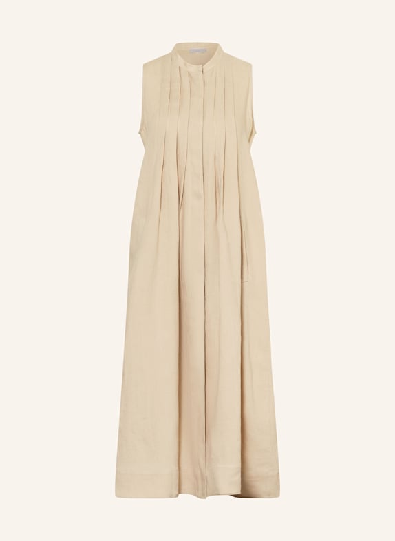 ANTONELLI firenze Leinenkleid NORVEGIA mit Plissees BEIGE