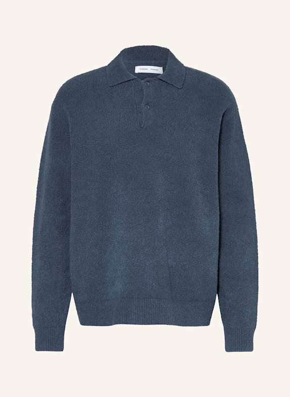 SAMSØE  SAMSØE Strick-Poloshirt SANINO DUNKELBLAU