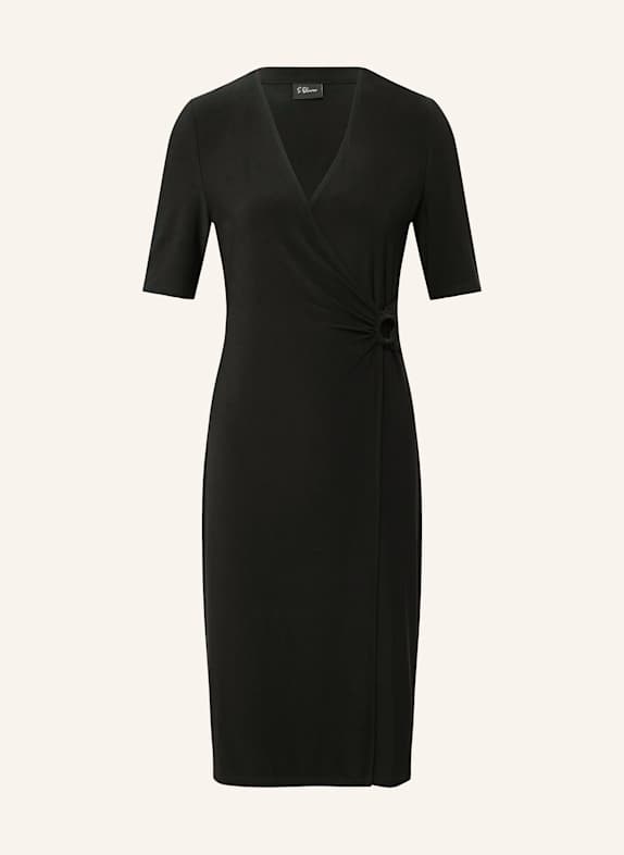 s.Oliver BLACK LABEL Kleid in Wickeloptik SCHWARZ