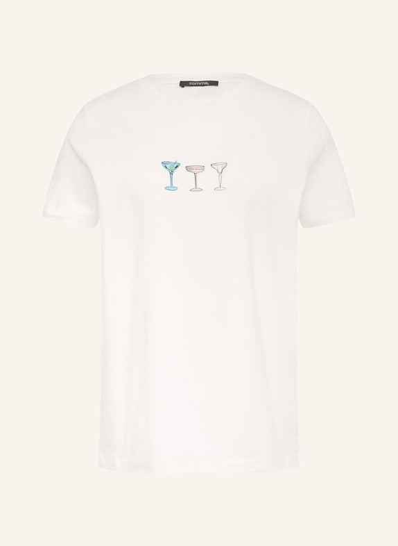 comma T-Shirt mit Schmucksteinen WEISS