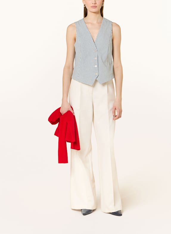 comma casual identity Blazerweste BLAU/ WEISS