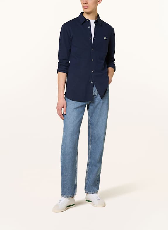 LACOSTE Piqué-overhemd Slim Fit DONKERBLAUW