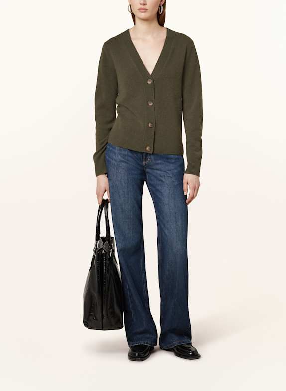 darling harbour Strickjacke aus Cashmere dunkeloliv