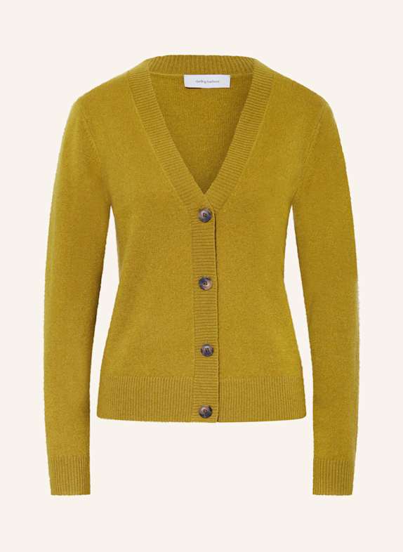 darling harbour Strickjacke aus Cashmere GOLDGRÜN