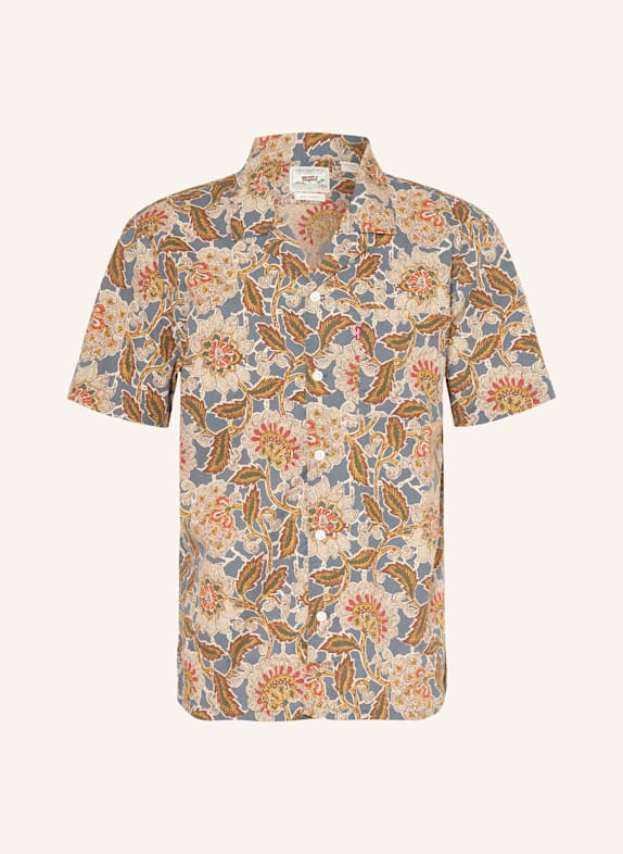 Levi's® Resorthemd THE SUNSET CAMP Regular Fit PETROL/ BRAUN/ DUNKELROT