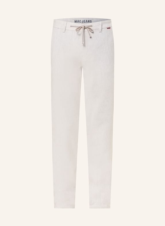 MAC Chino LENNOX im Jogging-Stil Modern Fit mit Leinen HELLGRAU