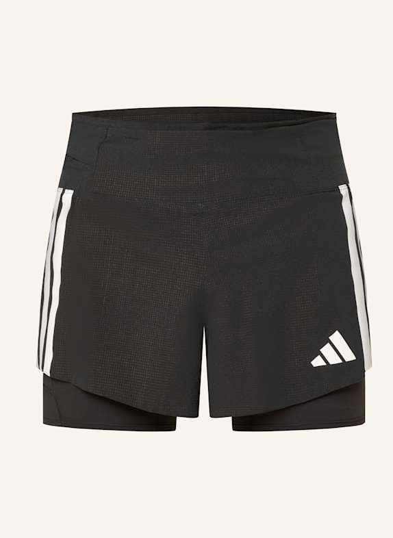 adidas 2-in-1-Laufshorts ADIZERO RUNNING 2-IN-1 GEL POCKET SCHWARZ/ WEISS
