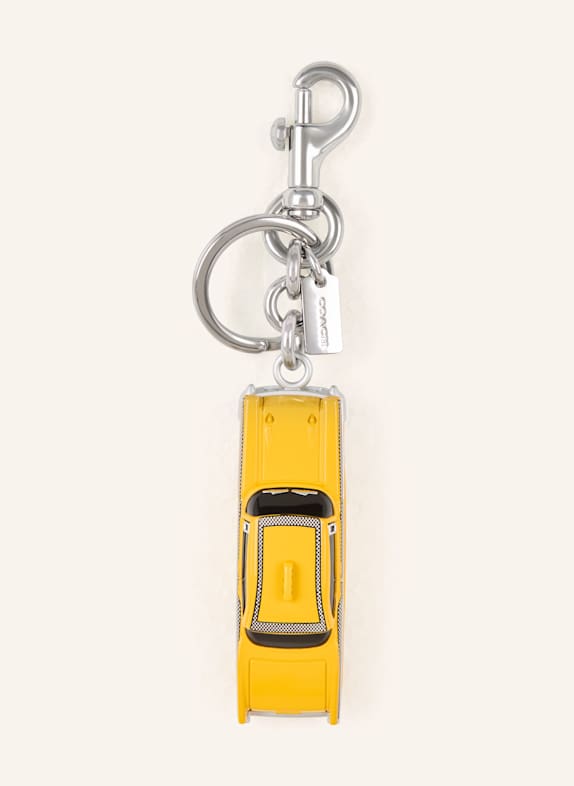 COACH Taschenanhänger TAXI SMALL GELB/ SILBER