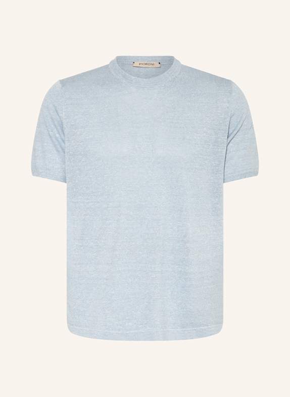 FIORONI Knit shirt with linen LIGHT BLUE
