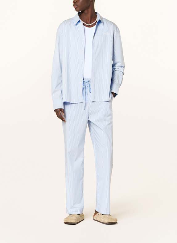 PEGADOR Hemd RATON Oversized Fit HELLBLAU/ WEISS
