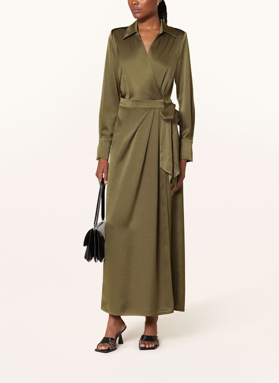 RIANI Wrap dress in satin GREEN