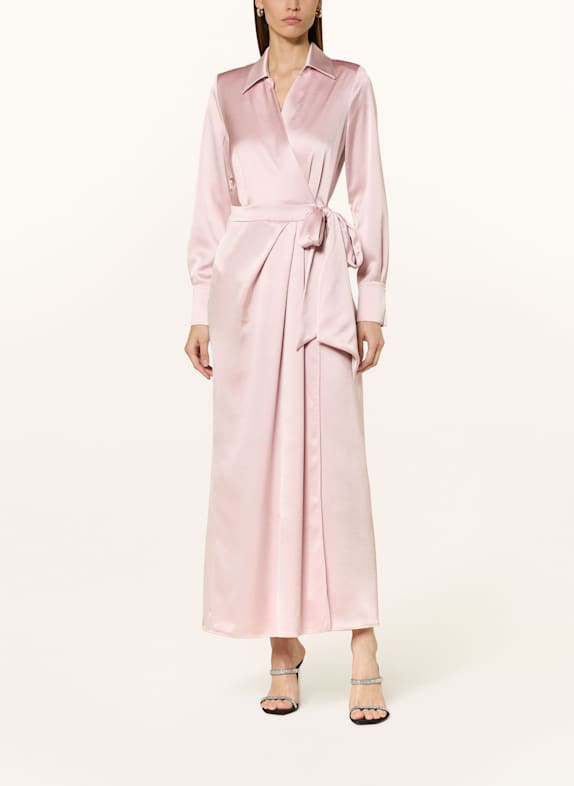 RIANI Wrap dress in satin ROSE