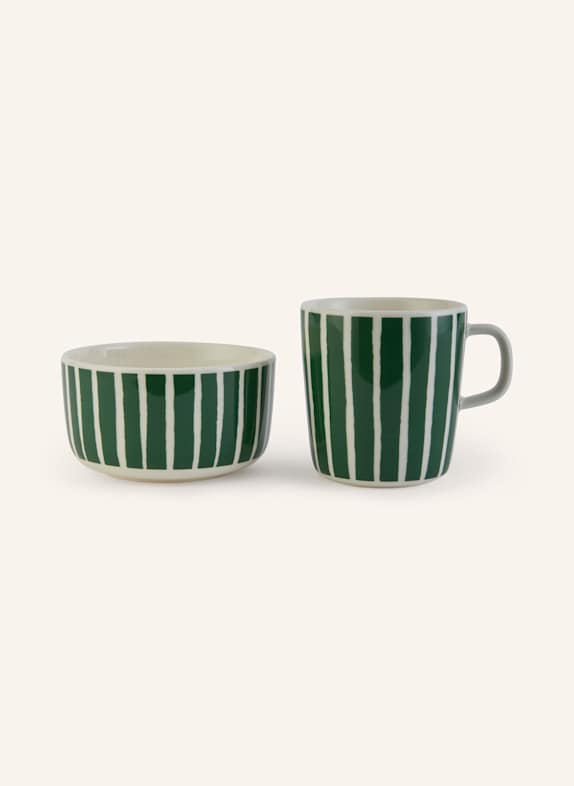 marimekko 3-tlg. Geschirr-Set OIVA/PICCOLO WEISS/ GRÜN/ ROSA