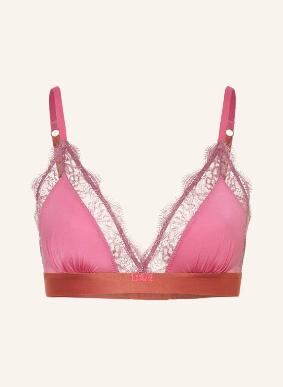 LOVE Stories Triangle bra LOVE LACE in satin PINK/ LIGHT RED