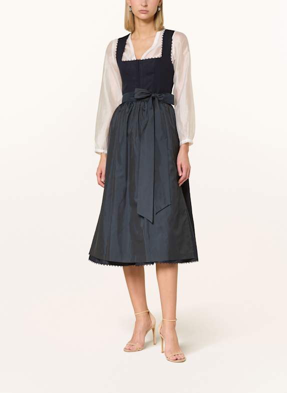 KINGA MATHE Dirndl MÜNCHEN met linnen DONKERBLAUW