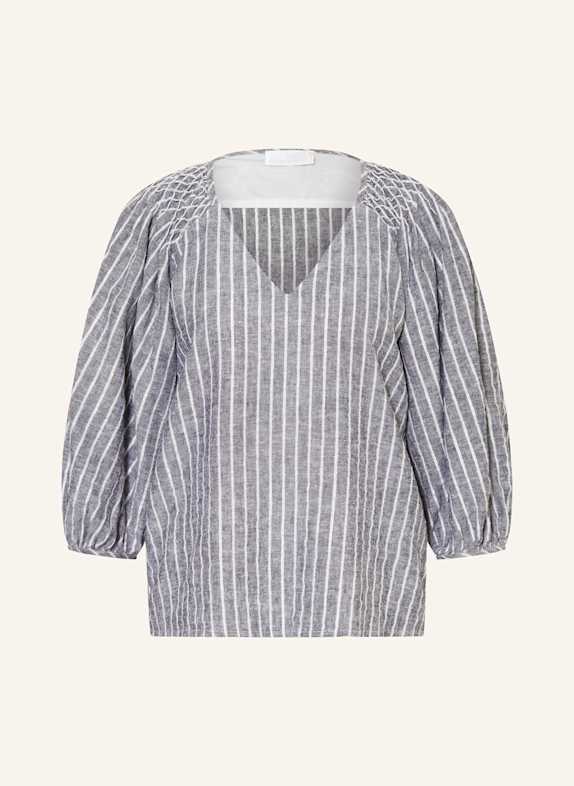 SPORTALM Blusenshirt LEILA mit Glitzergarn und Leinen GRAU/ SILBER