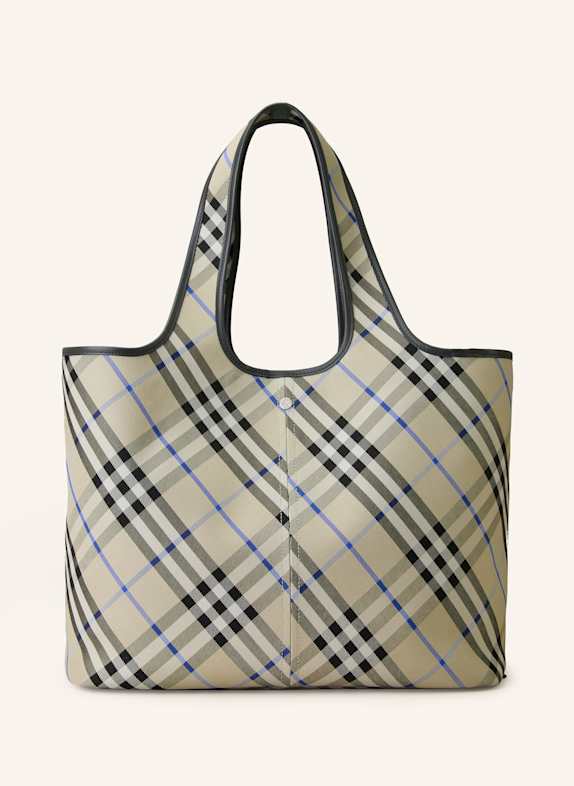 BURBERRY Shopper MEDIUM with pouch LIGHT GREEN/ BLACK/ BLUE