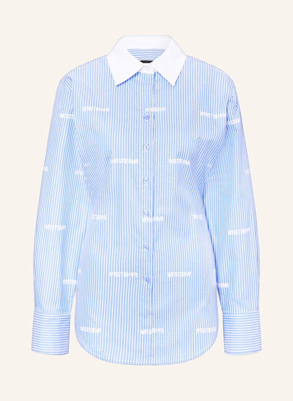 WRSTBHVR Hemdbluse QUINN HELLBLAU/ WEISS