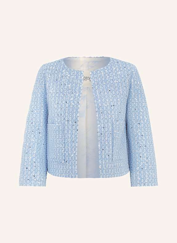 CARTOON Jacket with glitter thread and sequins LIGHT BLUE