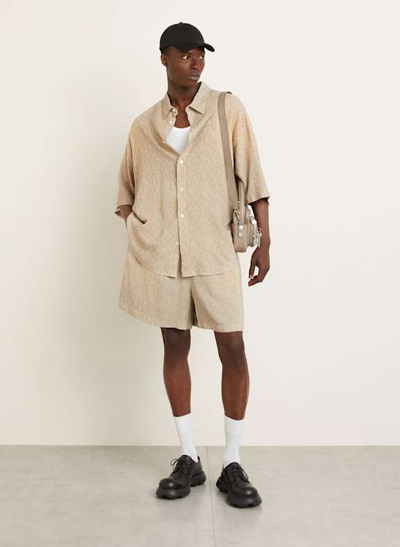 Acne Studios Kurzarm-Hemd Comfort Fit BEIGE
