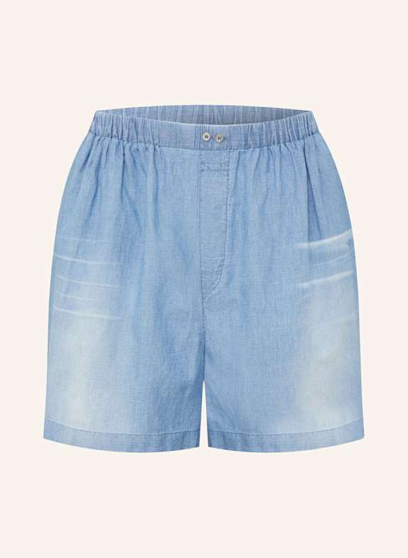 Acne Studios Jeansshorts mit Leinen HELLBLAU