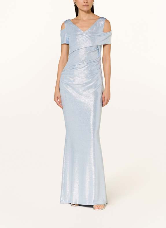 TALBOT RUNHOF Abendkleid mit Glitzergarn SILBER