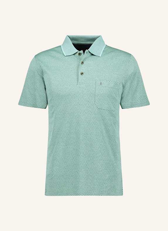 RAGMAN Jacquard jersey polo shirt MINT/ LIGHT GRAY