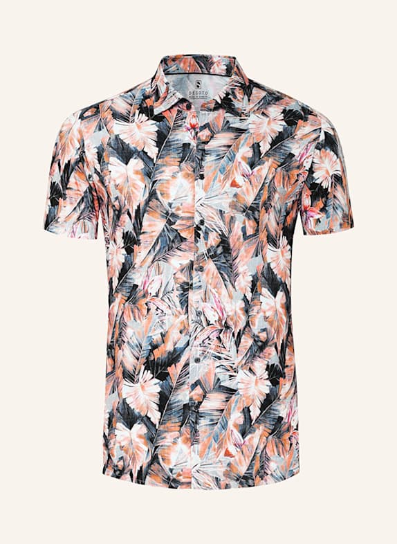 DESOTO Koszula z krótkim rękawem extra slim fit GRANATOWY/ BIAŁY/ JASNOPOMARAŃCZOWY