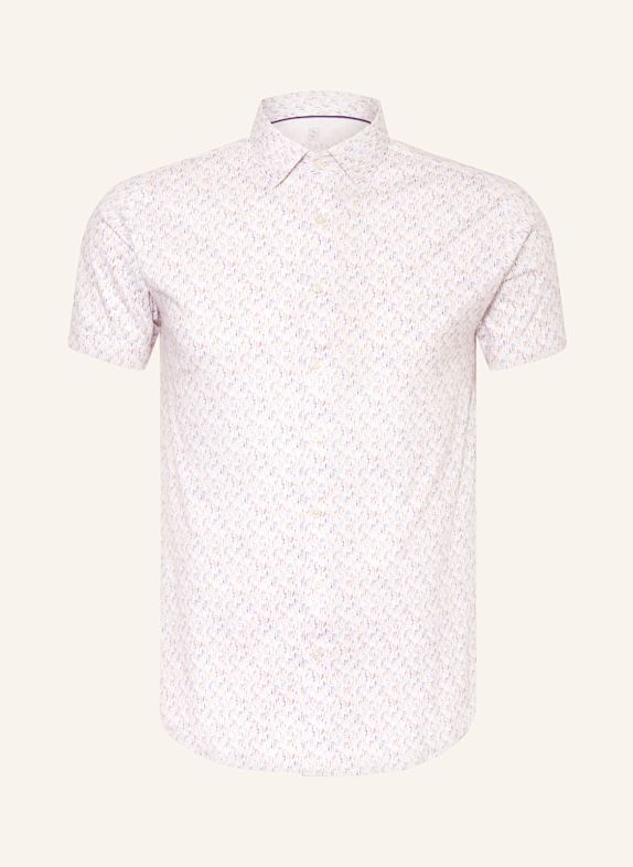 DESOTO Koszula z krótkim rękawem extra slim fit BIAŁY/ SZARY/ POMARAŃCZOWY