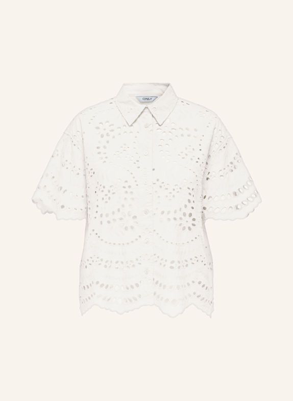 ONLY Bluse aus Lochspitze WEISS