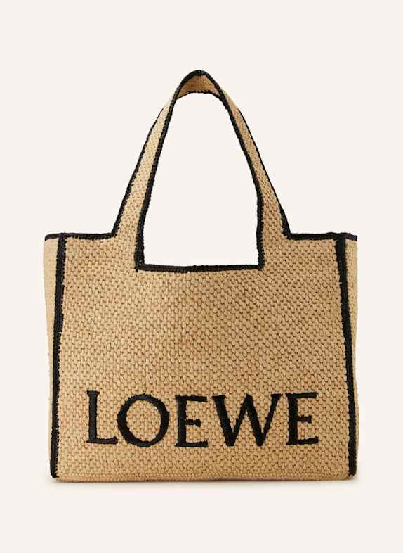 LOEWE Shopper FONT TOTE LARGE LIGHT BROWN/ BLACK