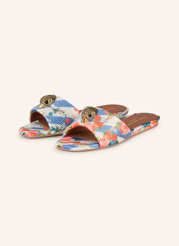 KURT GEIGER Klapki KENSINGTON z ozdobnymi kamykami BIAŁY/ NIEBIESKI/ CZERWONY