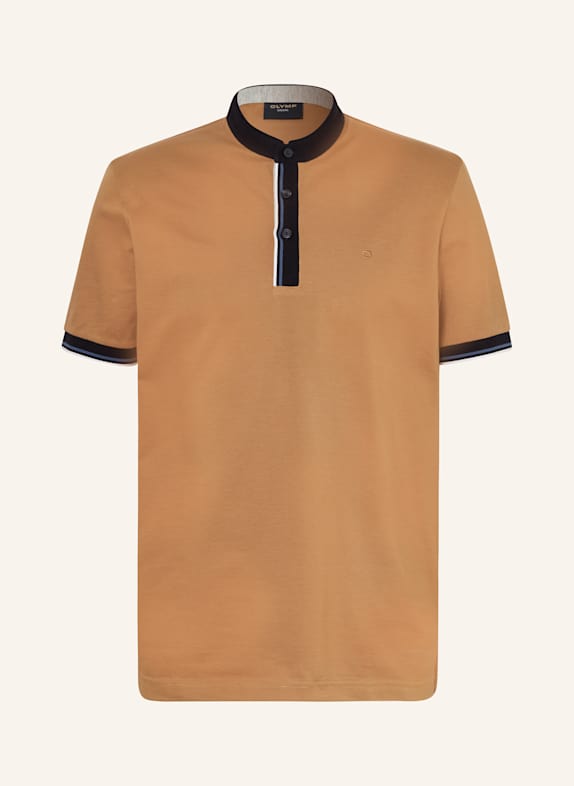 OLYMP Piqué-Poloshirt BRAUN