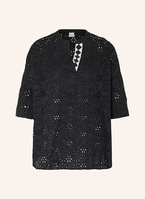 Emily VAN DEN BERGH Blusenshirt aus Lochspitze SCHWARZ