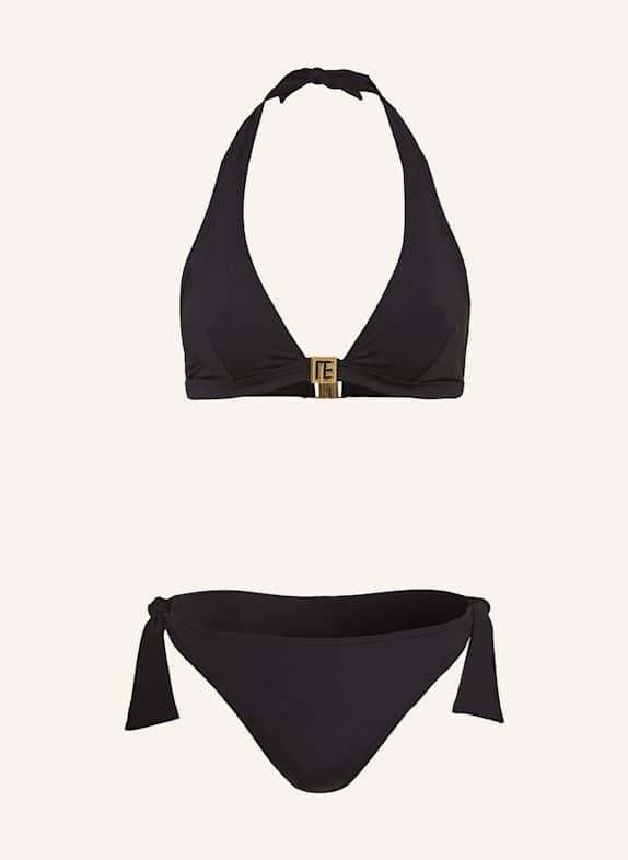 BALMAIN Bikini trójkątne LOOP CZARNY