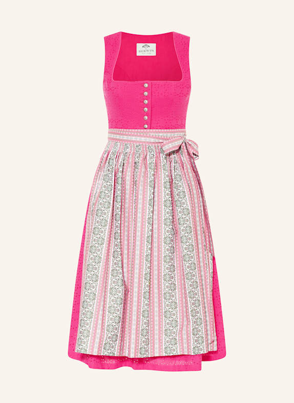 BERWIN & WOLFF Dirndl aus Lochspitze PINK/ GRÜN/ WEISS
