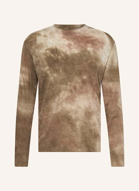 SATISFY Longsleeve CLOUDMERINO™ aus Merinowolle BRAUN/ CREME/ DUNKELROT