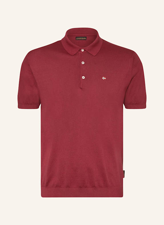NAPAPIJRI Strick-Poloshirt NELLI Regular Fit DUNKELROT