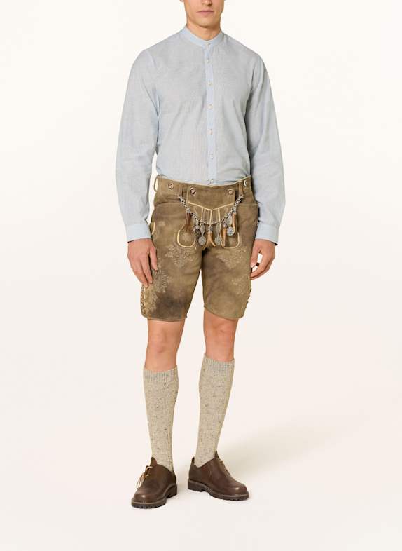 Johann & Johanna Traditioneel hemd Tailored Fit met opstaande kraag BLAUW / WIT
