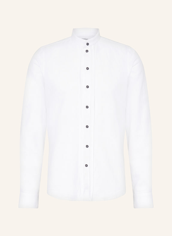Grasegger Trachtenhemd KISSING SK mit Stehkragen Extra Slim Fit WEISS