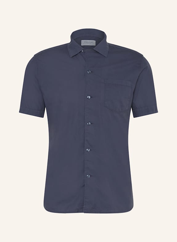 tintoria mattei Kurzarm-Hemd Regular Fit DUNKELBLAU
