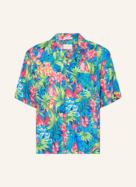 GANT Koszula z klapami relaxed fit NIEBIESKI/ JASNOZIELONY/ MOCNORÓŻOWY