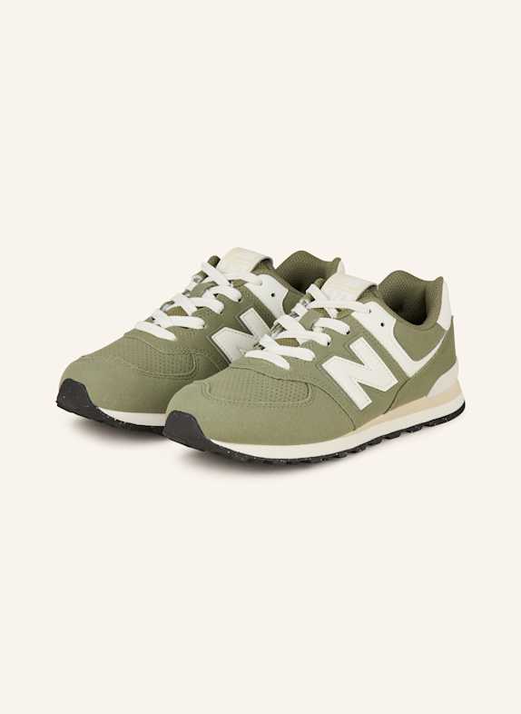 new balance Sneakersy 574 OLIWKOWY/ BIAŁY