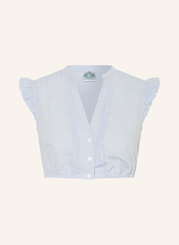 Hammerschmid Dirndlbluse ANNI mit Rüschen HELLBLAU